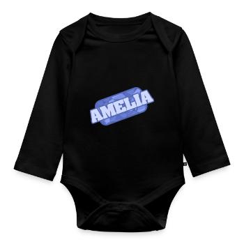 Amelia - Organic Longsleeve Baby Bodysuit - black - Front