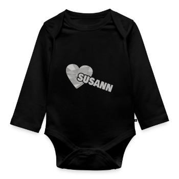 Susann als Liebe - Baby Bio-Langarm-Body - Schwarz - Vorne