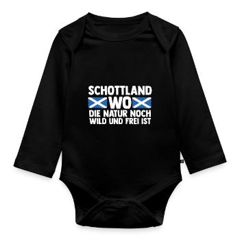 Scots Scottish Scotland - Organic Longsleeve Baby Bodysuit - black - Front