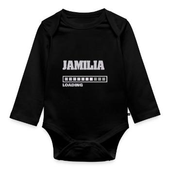Baby Jamilia - Organic Longsleeve Baby Bodysuit - black - Front