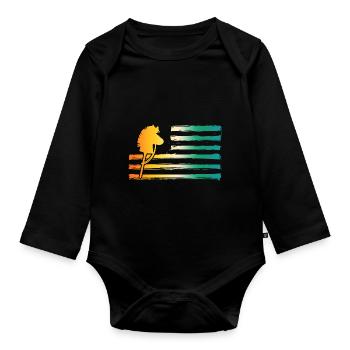 Hobby Horse Hobby Horsing - Organic Longsleeve Baby Bodysuit - black - Front