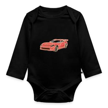 Voiture de course Enfants - Body Bébé bio manches longues - noir - Devant