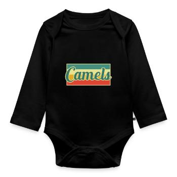 Kamel - Baby Bio-Langarm-Body - Schwarz - Vorne