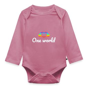 one world - Baby Bio-Langarm-Body - Mauve - Vorne