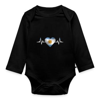 Argentinien - Baby Bio-Langarm-Body - Schwarz - Vorne