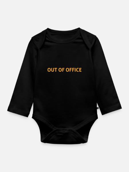 Out of office - Baby Bio-Langarm-Body - Schwarz