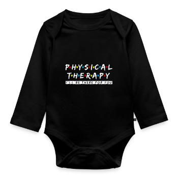 Physiotherapy Saying Therapist Gift Idea - Organic Longsleeve Baby Bodysuit - black - Front