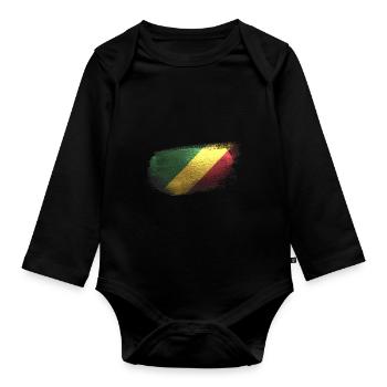 Congo - Organic Longsleeve Baby Bodysuit - black - Front
