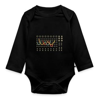 Retro Modular Synthesizer Analog Music Producer - Organic Longsleeve Baby Bodysuit - black - Front