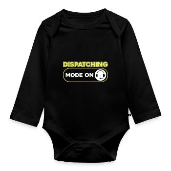 Emergency dispatcher 112 Ambulance Fire Brigade - Organic Longsleeve Baby Bodysuit - black - Front