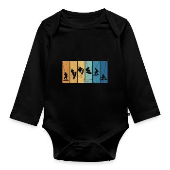 Wakeboard Waterski Wakeboarding Wakeboarding Wakeboarding - Organic Longsleeve Baby Bodysuit - black - Front