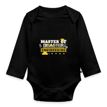 Master Of Engineering Promotion Absolventen - Baby Bio-Langarm-Body - Schwarz - Vorne