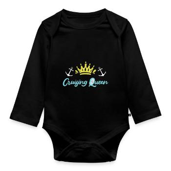Cruising Queen Cruise Ship - Organic Longsleeve Baby Bodysuit - black - Front