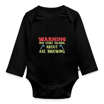 Axe throw axe throwing - Organic Longsleeve Baby Bodysuit - black - Front
