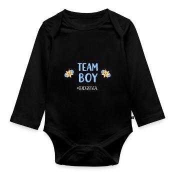 Gender Reveal Babyparty Geschlecht - Organic Longsleeve Baby Bodysuit - black - Front