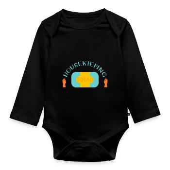 Femme de ménage Ménage - Body Bébé bio manches longues - noir - Devant