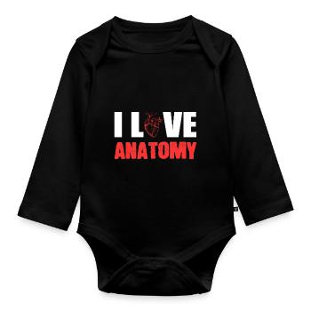 Ich liebe Anatomie Zoologe Geschenk - Baby Bio-Langarm-Body - Schwarz - Vorne