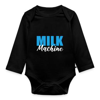 Milchmaschine Stillende Mutter Gift - Baby Bio-Langarm-Body - Schwarz - Vorne