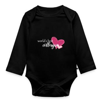 world's best colleague - Organic Longsleeve Baby Bodysuit - black - Front