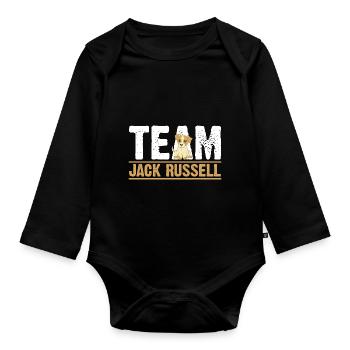 Hund Jack Russell - Baby Bio-Langarm-Body - Schwarz - Vorne
