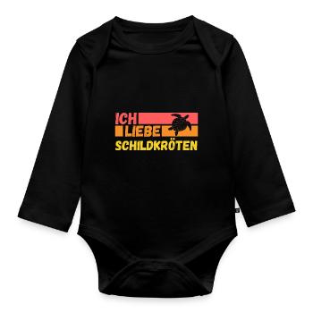 Schildkröte Schildkröten - Baby Bio-Langarm-Body - Schwarz - Vorne