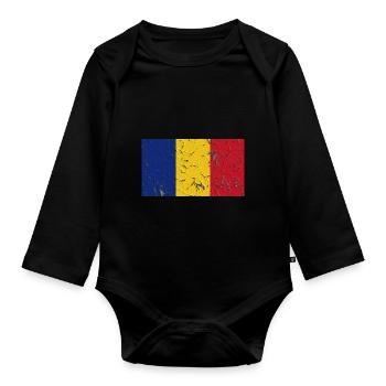 Cadeau pour la Roumanie - Body Bébé bio manches longues - noir - Devant