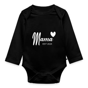 Mama Est 2024 - Baby Bio-Langarm-Body - Schwarz - Vorne