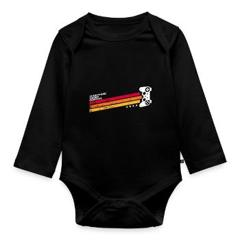 23F 0234 bk - Organic Longsleeve Baby Bodysuit - black - Front