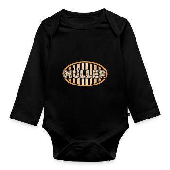 Müller as a job - Organic Longsleeve Baby Bodysuit - black - Front