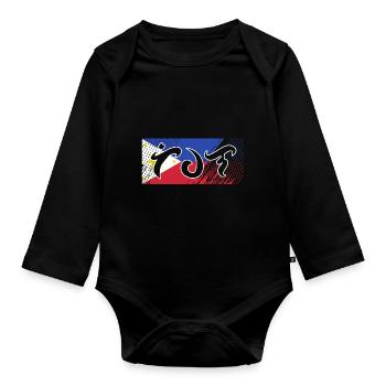 Filipino Philippines - Organic Longsleeve Baby Bodysuit - black - Front