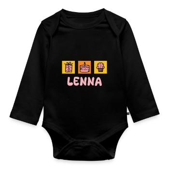 Lenna - Body Bébé bio manches longues - noir - Devant