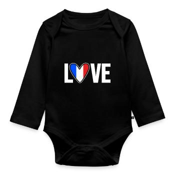 Frankreich - Baby Bio-Langarm-Body - Schwarz - Vorne