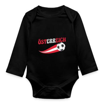 Austrians Austria - Organic Longsleeve Baby Bodysuit - black - Front