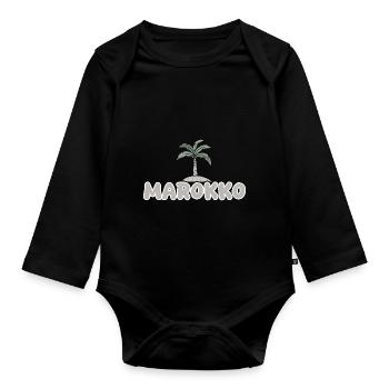 Morocco Morocco - Organic Longsleeve Baby Bodysuit - black - Front