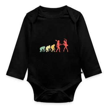 Evolution Dancing For Dancing Dancer Choreography - Organic Longsleeve Baby Bodysuit - black - Front