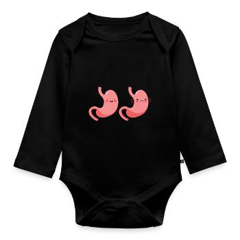 Gastroparésie intestinale - Body Bébé bio manches longues - noir - Devant
