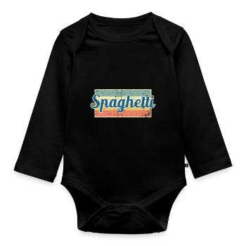Spaghetti - Body Bébé bio manches longues - noir - Devant