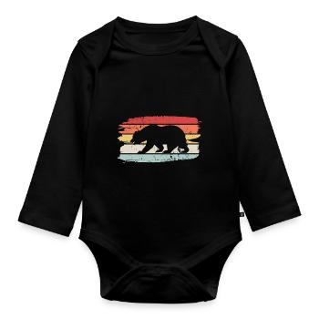Bär - Baby Bio-Langarm-Body - Schwarz - Vorne
