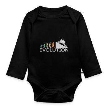 Achterbahn - Evolution Retro Vintage - Baby Bio-Langarm-Body - Schwarz - Vorne