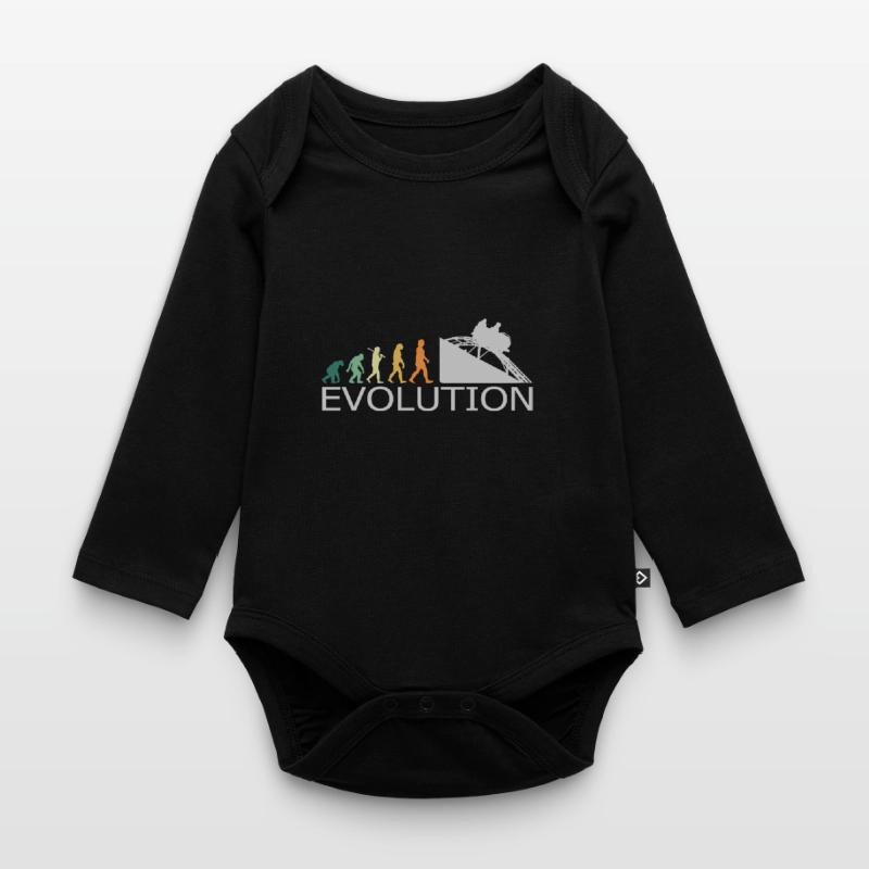 Roller Coaster - Evolution Retro Vintage Organic Longsleeve Baby Bodysuit