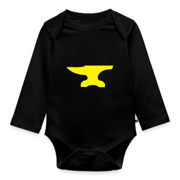 Amboss Gelb Yellow - Baby Bio-Langarm-Body - Schwarz - Vorne