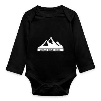 Allgäu | Heimat | Liebe | Allgäuer | Bayern - Baby Bio-Langarm-Body - Schwarz - Vorne