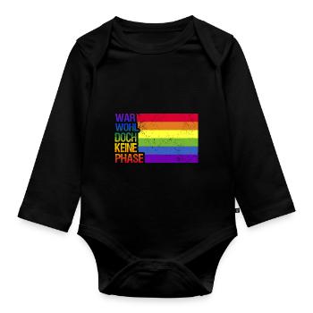 War wohl doch keine Phase Regenbogen Demonstration - Baby Bio-Langarm-Body - Schwarz - Vorne