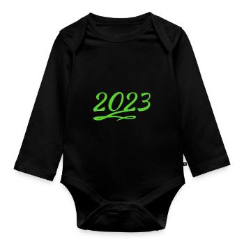2023 - Organic Longsleeve Baby Bodysuit - black - Front