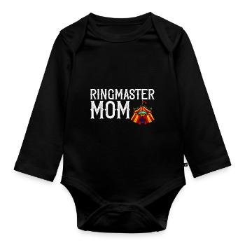 Circus Birthday Party Mama Theme Ringmaster - Organic Longsleeve Baby Bodysuit - black - Front