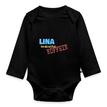 Lina - Baby Bio-Langarm-Body - Schwarz - Vorne