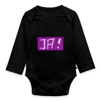 Ja ich will heiraten - Baby Bio-Langarm-Body - Schwarz - Vorne