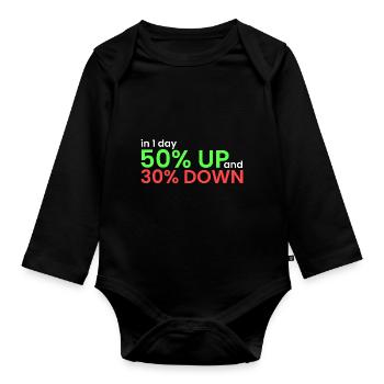 en 1 jour, 50 % ont augmenté, 30 % ont diminué - Body Bébé bio manches longues - noir - Devant