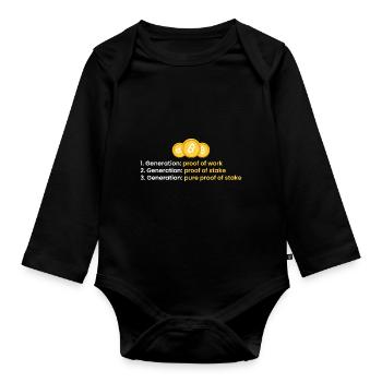 1st generation: proof of work - Organic Longsleeve Baby Bodysuit - black - Front
