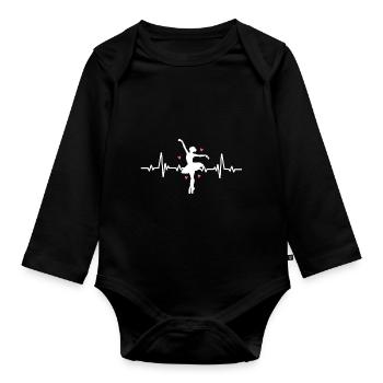 Ballett Ballerina Tanzen Herzschlag - Baby Bio-Langarm-Body - Schwarz - Vorne